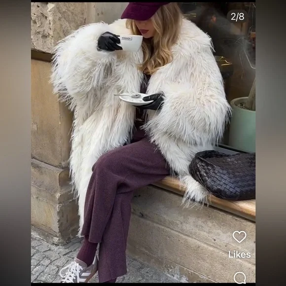 Zara faux fur coat limited edition